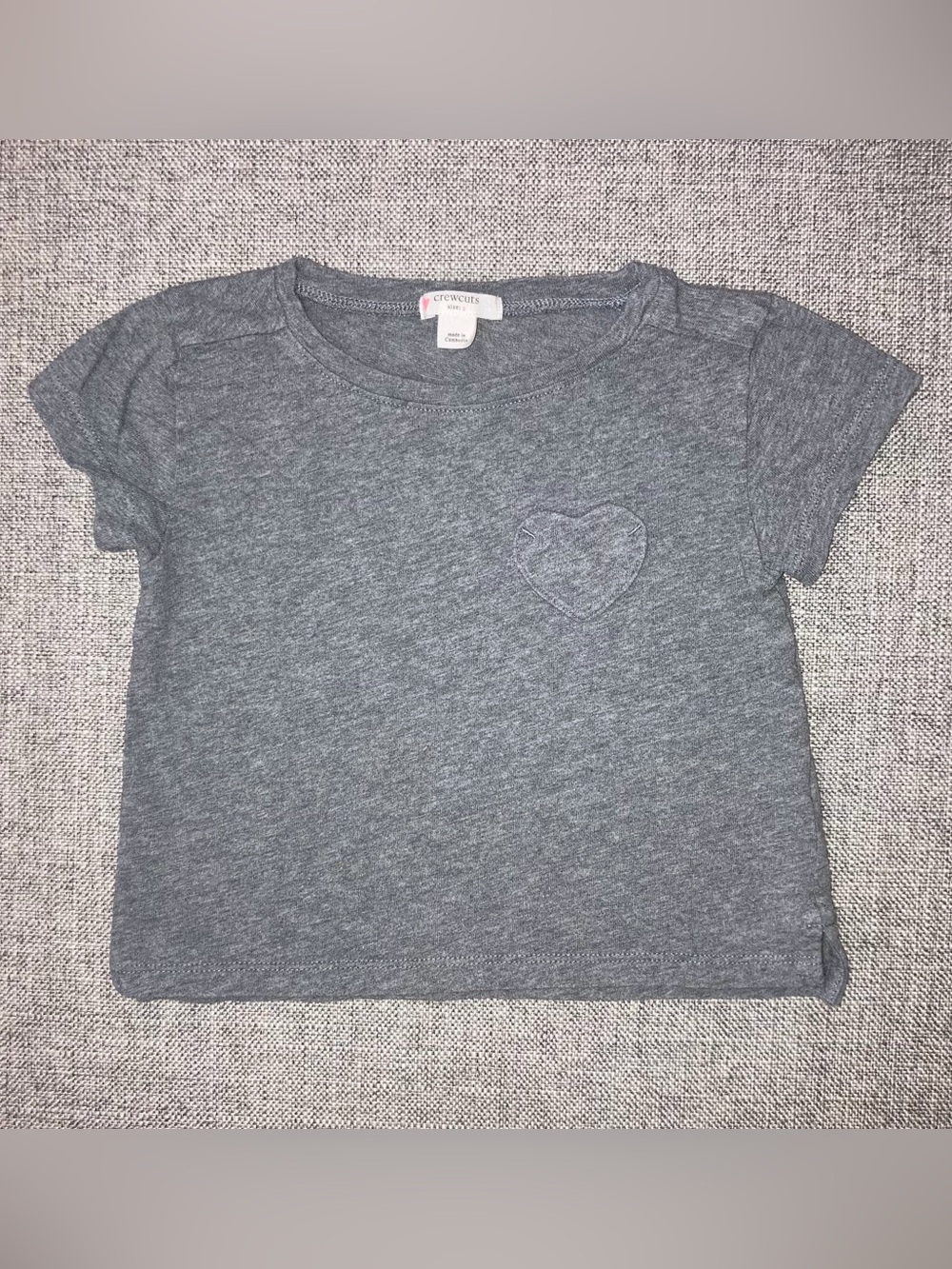 Crewcuts Gray Short-Sleeve Tee with Heart Pocket